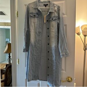 Fashionnova long denim trench coat